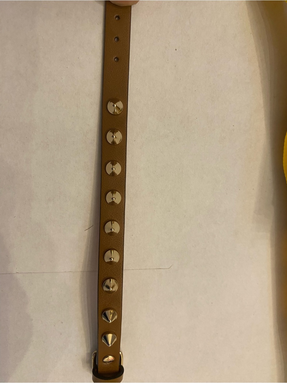 Christian Louboutin Brown Leather Spike Bracelet with Red Lining - Picture 7 of 7